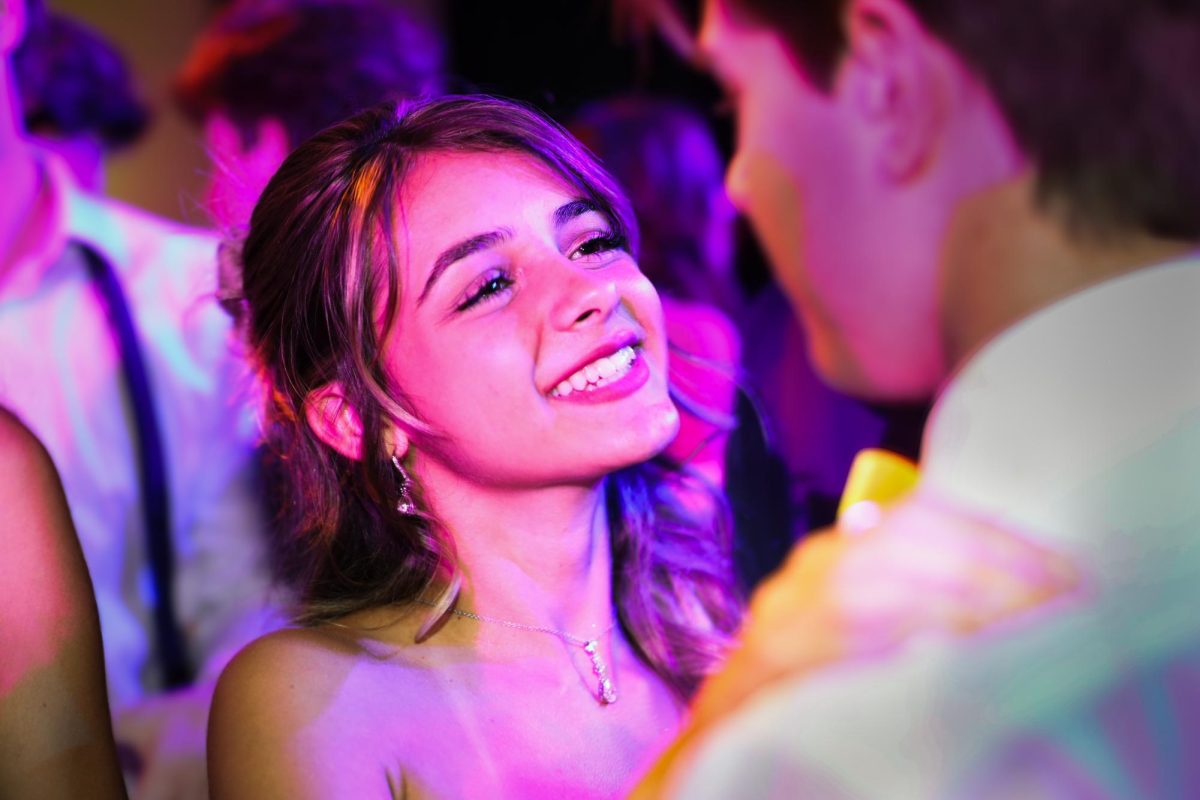 Slow dancing, visual arts junior Coco Dobbins locks eyes with vocal senior Jack Meller while waltzing to “The Night We Met” by Lord Huron. “It was such a great and memorable night,” Dobbins said. “I loved spending time with my friends and having time to focus on just having fun.”