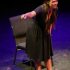 Pointing to the audience, theatre freshman Alisa Voloshina performs a monologue from “The Crucible.” “I think that this specific showcase was special because, with it being in the middle of exam season, we could not get any additional desired time after school to run the show, combined with all of its technical elements,” Voloshina said. “Nevertheless, I believe the show did run rather smoothly, and it all worked out well in the end.”
